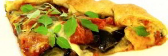 галета с баклажанами, помидорами и сыром