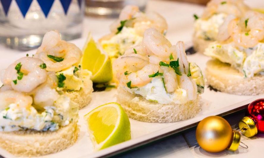 Рецепт канапе с креветками
