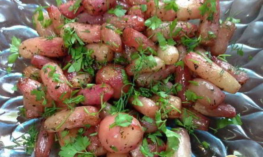 Рецепт карамелизованного жареного редиса