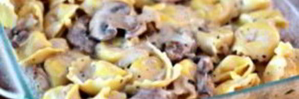колбаса с грибами и тортеллини