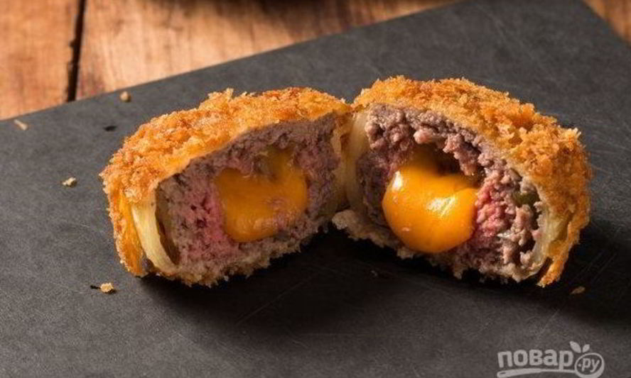 Рецепт луковых колец с фаршем