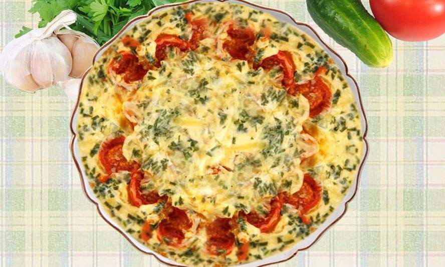 Рецепт омлета на пару с помидорами