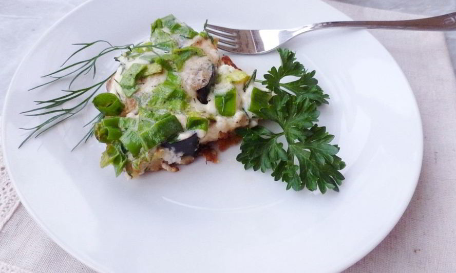 Рецепт омлета с баклажаном и кабачком