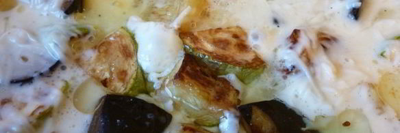 омлет с баклажаном и кабачком