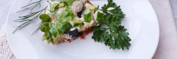 омлет с баклажаном и кабачком