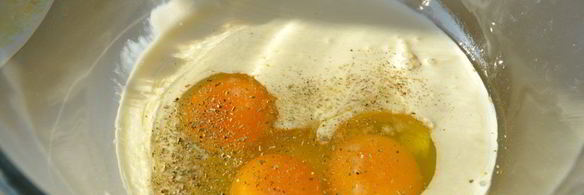 омлет с беконом в формочках