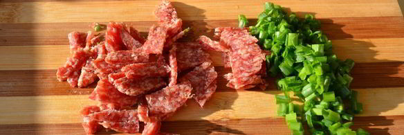 омлет с беконом в формочках