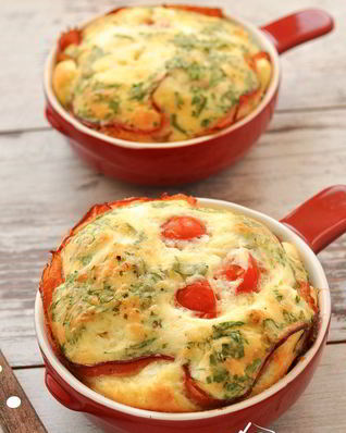 Омлет с беконом в порционных формочках