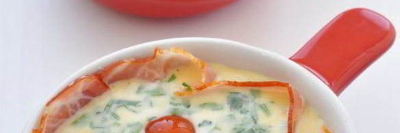 омлет с беконом в порционных формочках