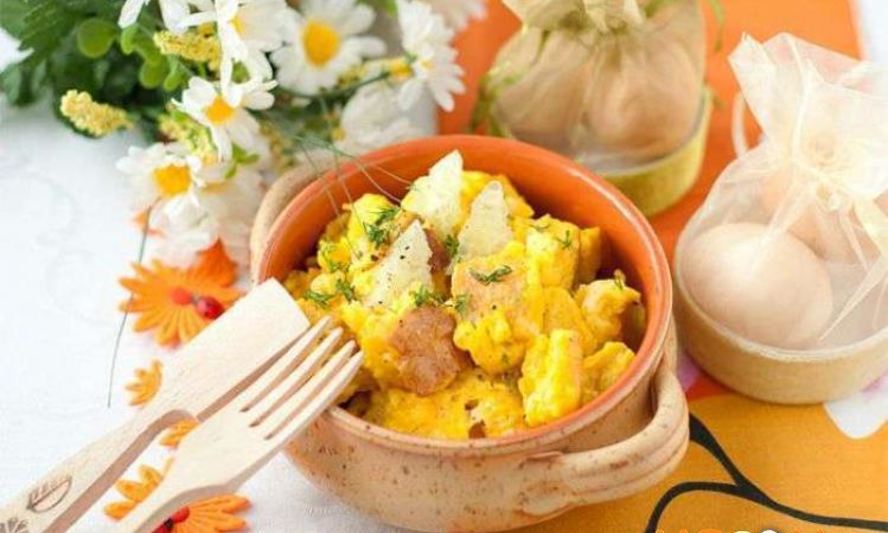 Рецепт омлета с добавлением хлеба