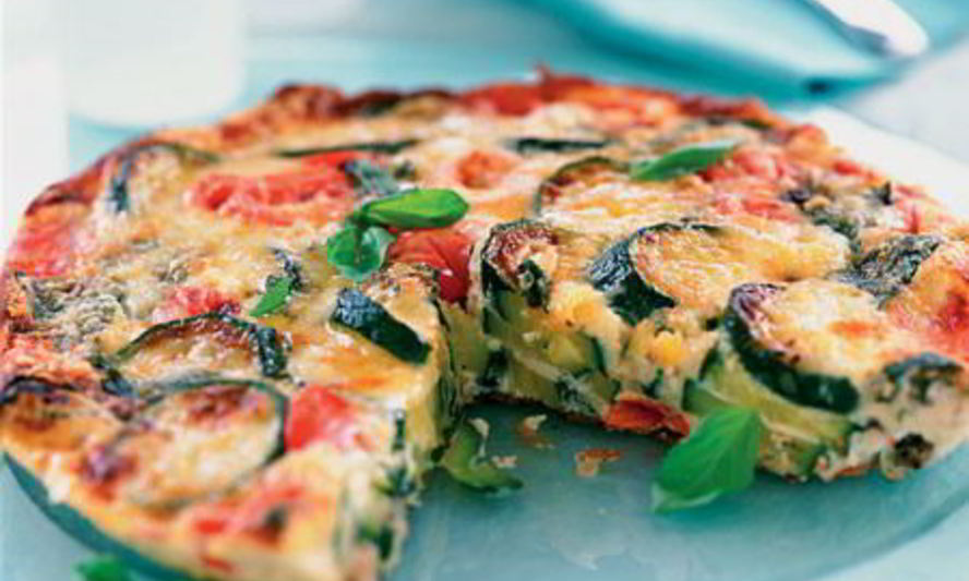 Рецепт омлета с кабачками, томатами и сыром