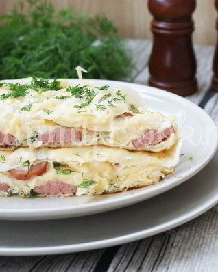 Омлет с лавашом в мультиварке