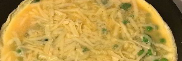 омлет с мятой и зеленым горошком