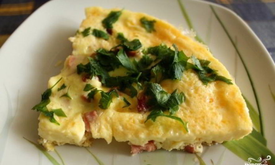 Рецепт омлета с ветчиной