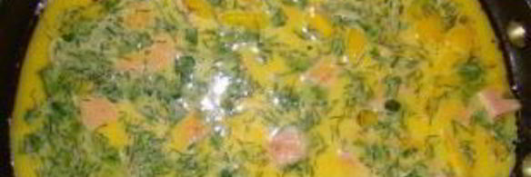 омлет с ветчиной