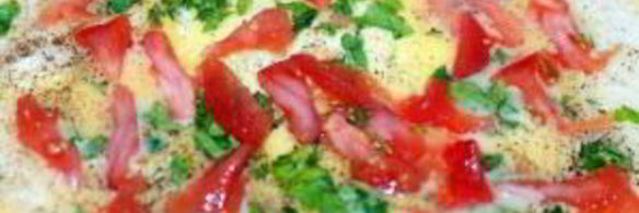 омлет с зеленью и помидорами