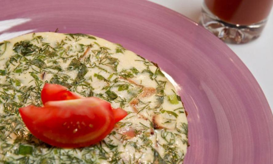 Рецепт омлета с зеленью