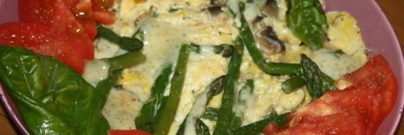 омлет со спаржей и шампиньонами