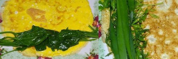 японский ролл-омлет со шпинатом