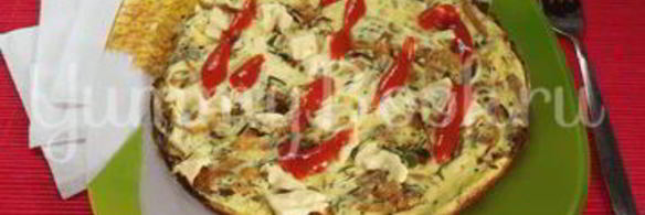 жаренный омлет с капустой