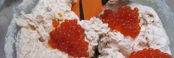 паштет из семги с красной икрой и белым вином