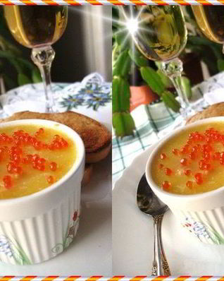 Паштет из семги с красной икрой и вином