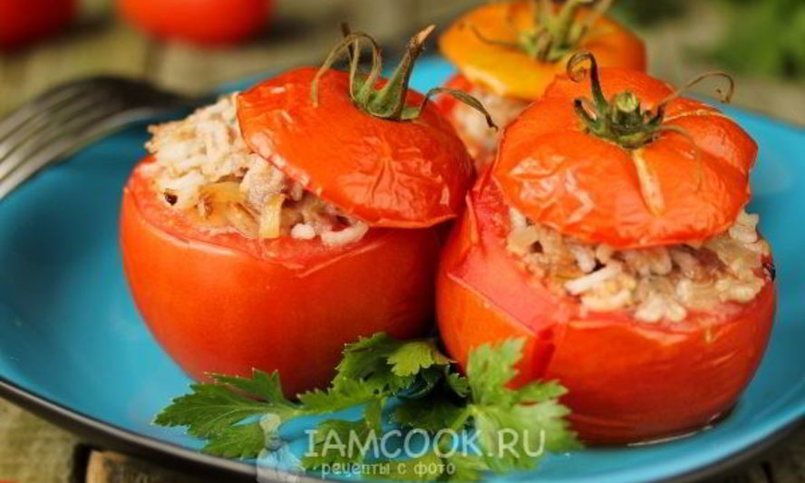 Рецепт помидоров, фаршированных мясом и рисом