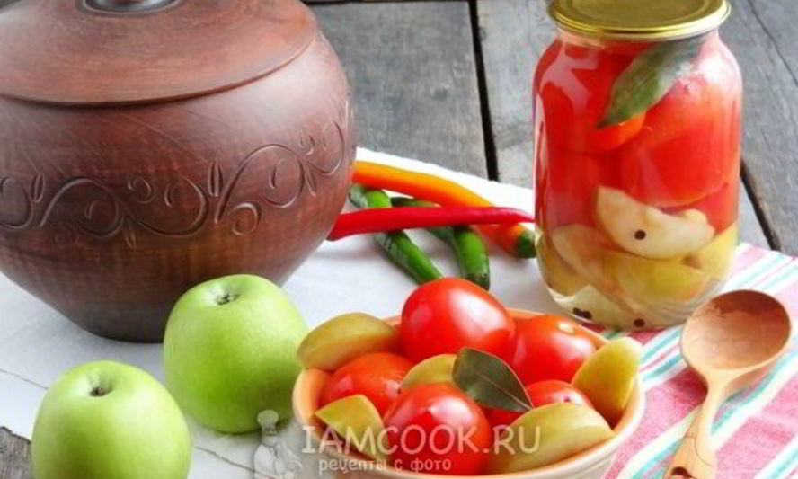 Рецепт помидоров с яблоками на зиму без уксуса