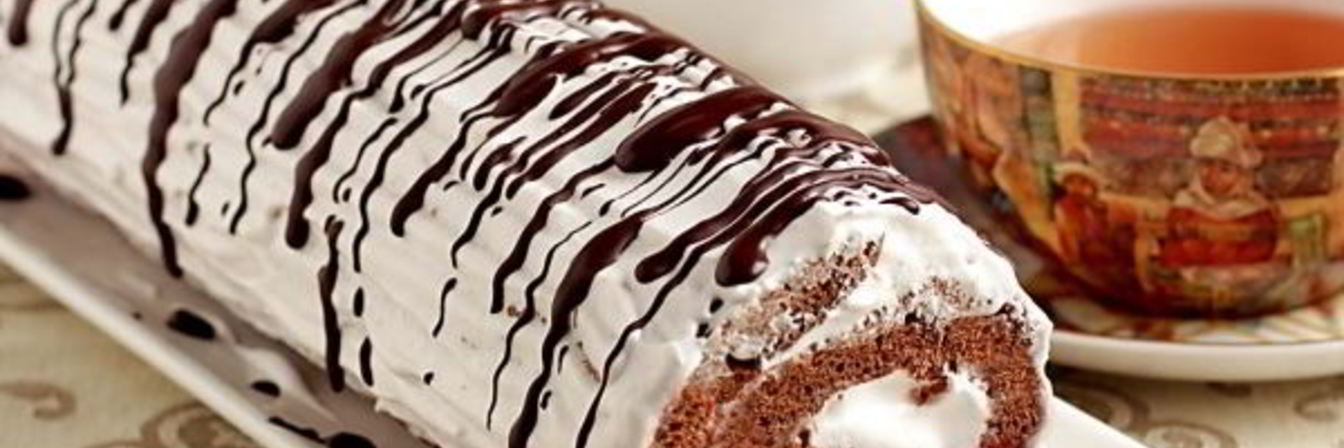 Бисквитный рулет за 5 минут