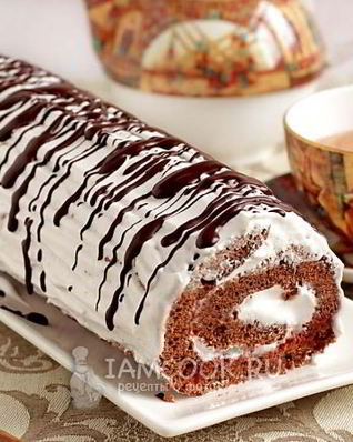 Бисквитный рулет за 5 минут