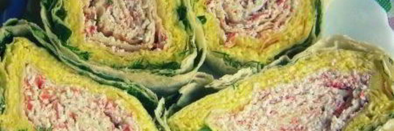 Крабовый рулет из лаваша Светофор