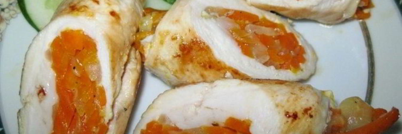 Куриный рулет с овощами