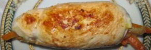 куриный рулет с овощами