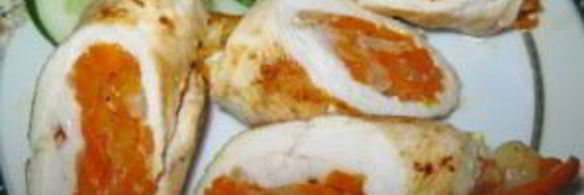 куриный рулет с овощами