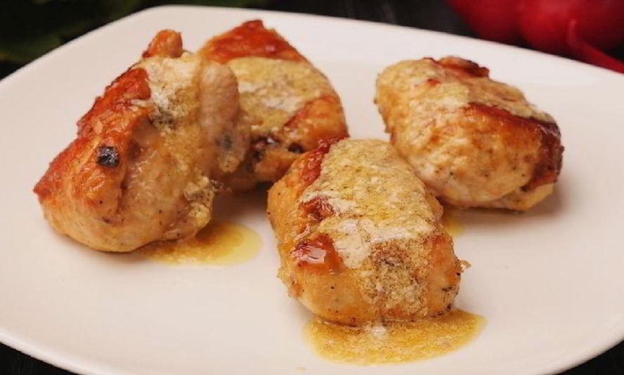 Рецепт куриных рулетиков с грибами
