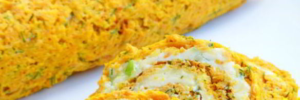 морковный рулет с сырной начинкой