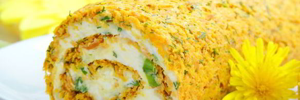 морковный рулет с сырной начинкой