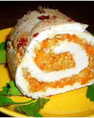 Мясной рулет с начинкой из тыквы