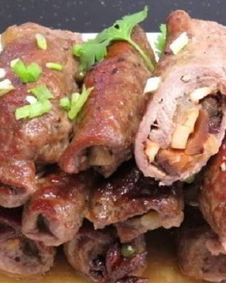 Мясные рулеты с начинкой