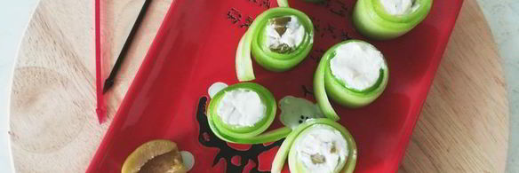 огуречные рулетики с брынзой и оливками