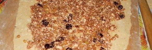 песочный рулет на творожном тесте