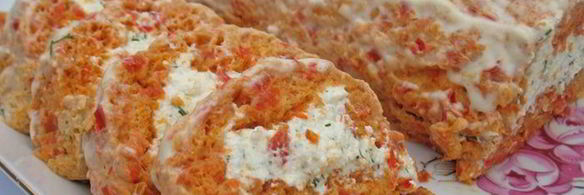 рулет из болгарского перца с творогом и зеленью