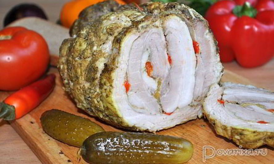Рецепт рулета из брюшины со сладким перцем