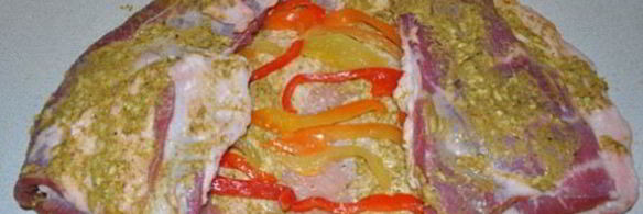 рулет из брюшины со сладким перцем