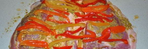 рулет из брюшины со сладким перцем