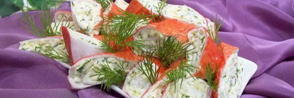 рулет из крабовых палочек