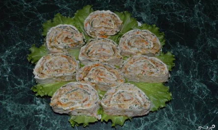 Рецепт рулета из лаваша с куриной грудкой