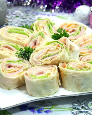 Рулет из лаваша Закусочный