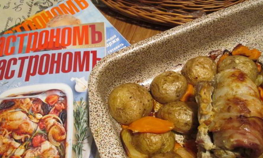 Рецепт рулета из пашины, запеченный с овощами