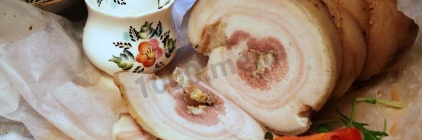 Рулет из пузанины вареный